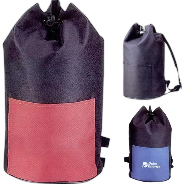 Drawstring tote bag with front open pocket... from ASI 34800 Alstar Creations / Alstar Line