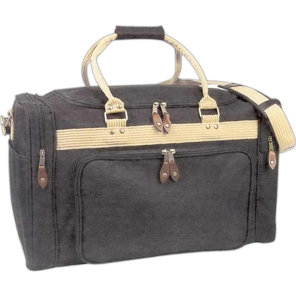 Travel bag with removable shoulder strap and khaki trim... from ASI 34800 Alstar Creations / Alstar Line