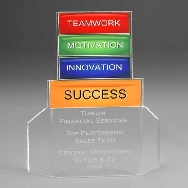 7" x 6" x 3/16" stock acrylic flair 4-color process teamwork... from ASI 45430 Clear Image Inc / Clear Image