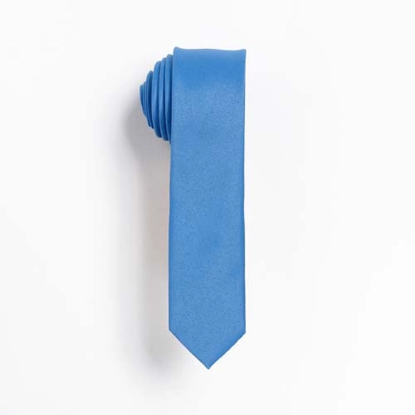 French blue slim 1-3/4" wide 100% polyester skinny neck tie. Also... from ASI 98085 Wolfmark