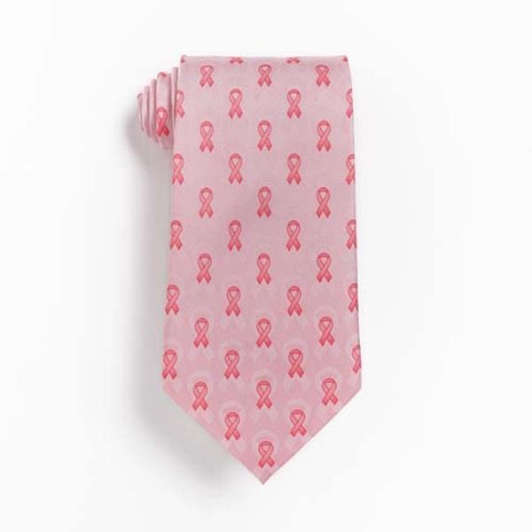 Pink silk ribbon cancer awareness tie.... from ASI 98085 Wolfmark