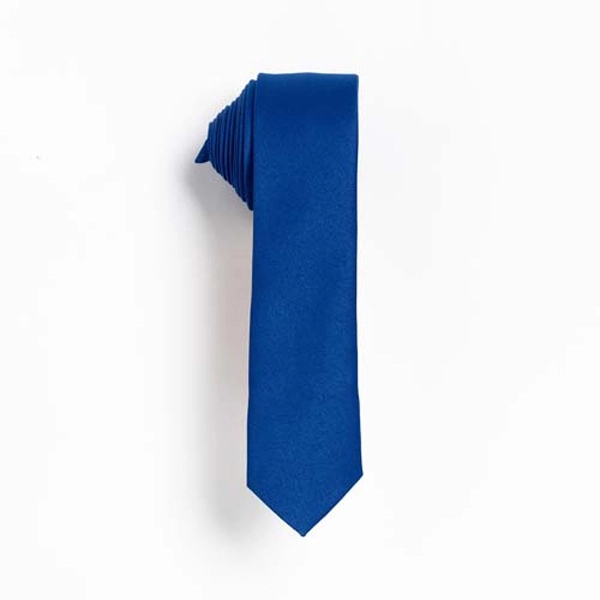 Royal blue slim 1-3/4" wide 100% polyester skinny neck tie. Also... from ASI 98085 Wolfmark