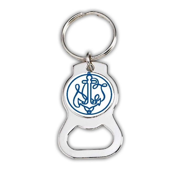 Black or Silver bottle opener key tag with 1" diameter digital... from ASI 69240 MasterCast LTD / MasterCast