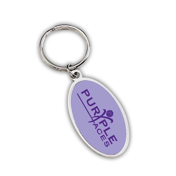 Silvertone oval or round key tag with digital emblem and epoxy... from ASI 69240 MasterCast LTD / MasterCast