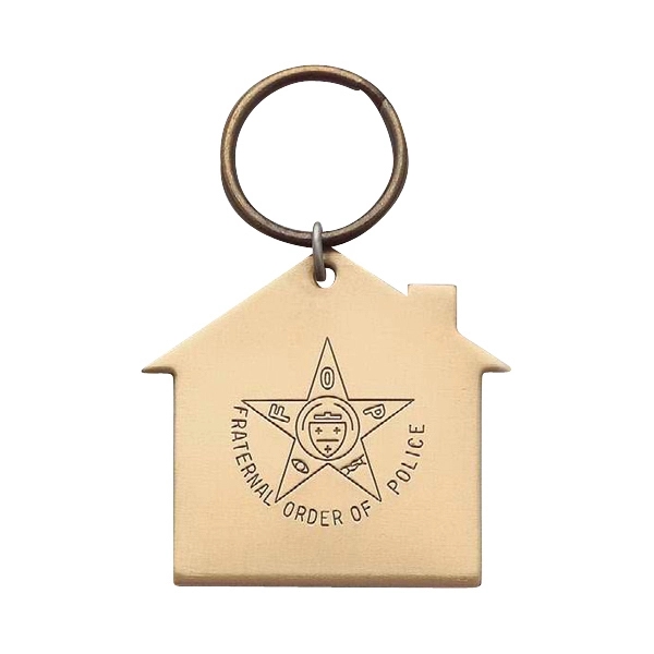 Tombstone, Oval, #1 or House shape brass key tag with satin... from ASI 69240 MasterCast LTD / MasterCast