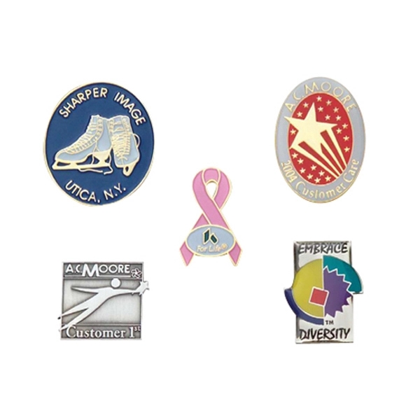 Economical iron soft enamel lapel pin w/military clutch and burr nail.... from ASI 69240 MasterCast LTD / MasterCast