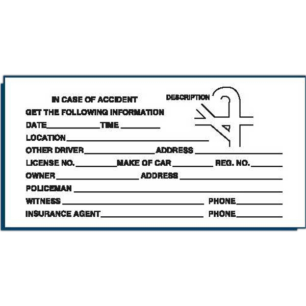 Accident Form - Pull-out style license or card holder, 2 1/2"... from ASI 52493 ZZ DROPPED -Ennis Inc / The Admore Line 