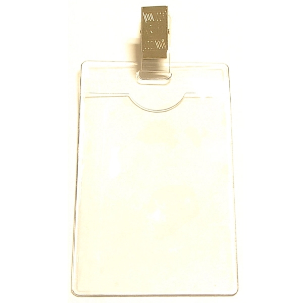 Clear vertical vinyl badge holder, 2.25" x 3.25".... from ASI 74585 Nu Promo International / Nu Promo Line