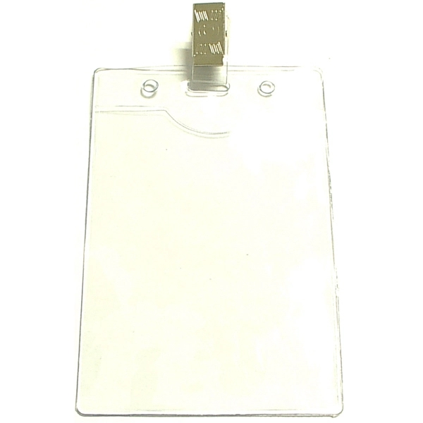 Clear vertical vinyl badge holder, 3" x 4".... from ASI 74585 Nu Promo International / Nu Promo Line