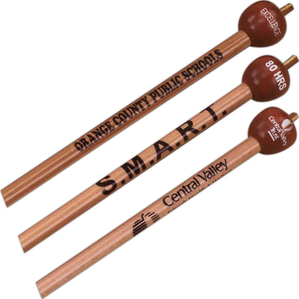 1 Location Imprint -  Mini hardwood apple with a leather... from ASI 56020 The Gavel Company / The Gavel Company