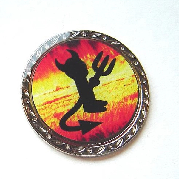 Golf clip ball marker with black devil design and silver outer... from ASI 57853 Gotta Have Products / Gotta Have Products