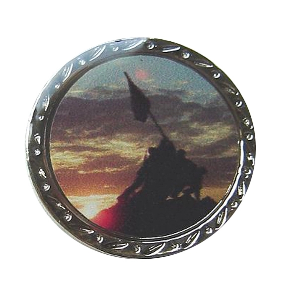 Golf clip ball marker with soldiers lifting a flag and sunset... from ASI 57853 Gotta Have Products / Gotta Have Products