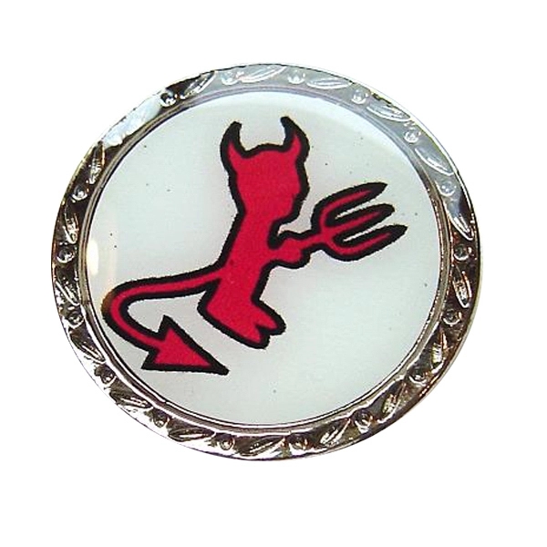 Golf clip ball marker with red devil design and silver outer... from ASI 57853 Gotta Have Products / Gotta Have Products