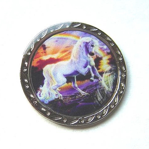 Golf clip ball marker with a rainbow and unicorn design and... from ASI 57853 Gotta Have Products / Gotta Have Products