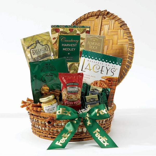 Fireside Sampler Basket - Wicker basket with dipping pretzels, flavored cappuccino... from ASI 56777 ZZ OLD - Gifted Expressions LLC