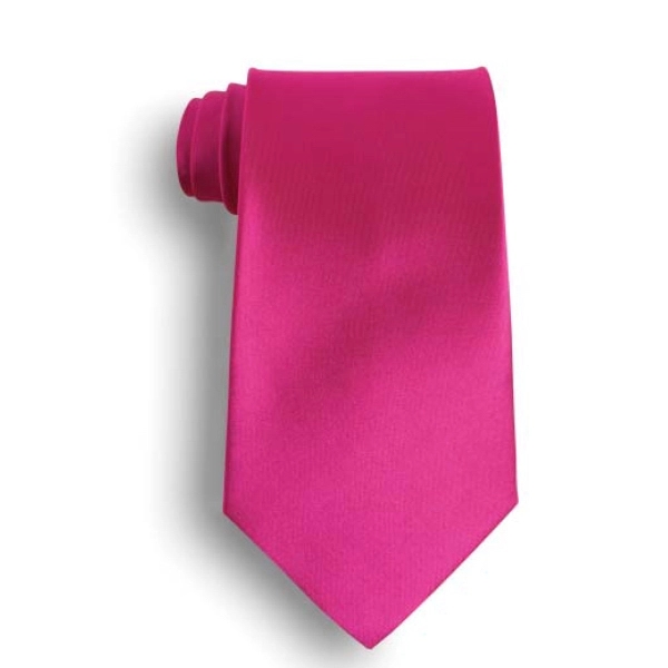 Hot pink solid color men's tie -choose from 25 in stock... from ASI 98085 Wolfmark
