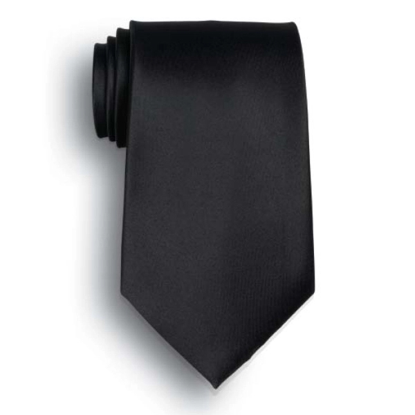 Black solid color men's tie - choose from 25 in stock... from ASI 98085 Wolfmark