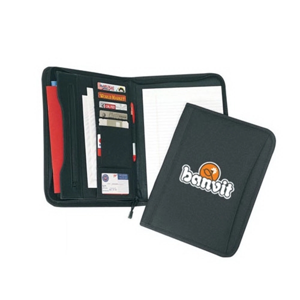 Polyester zippered padfolio. Poly writing folder with heavy vinyl backing.... from ASI 31517 Admart Products / Admart Line