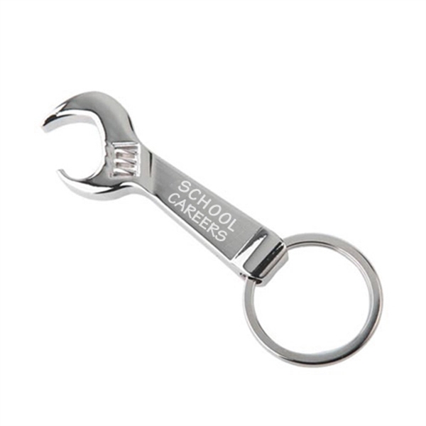 Metal wrench shaped shiny nickel finish key holder with bottle opener.... from ASI 31517 Admart Products / Admart Line