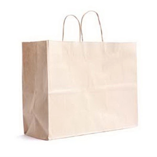 Shopping bag made of recycled kraft and white paper. 16" x... from ASI 92480 Uniflex / U F