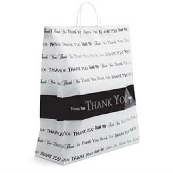 Plastic handle shopping bag with "Thank you" design, 16" x 6"... from ASI 92480 Uniflex / U F