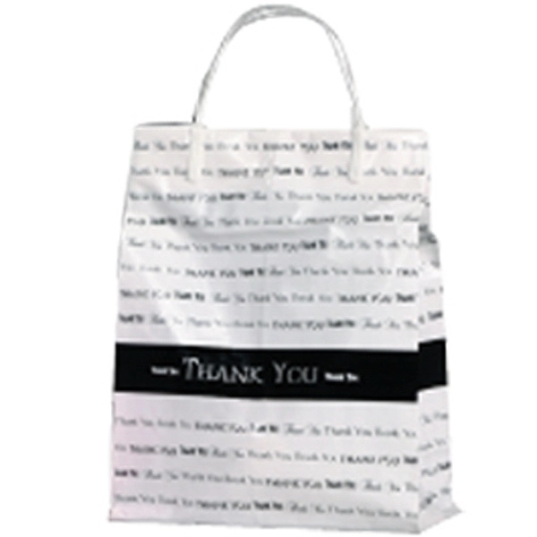 Plastic handle shopping bag with "Thank you" design, 8" x 4"... from ASI 92480 Uniflex / U F
