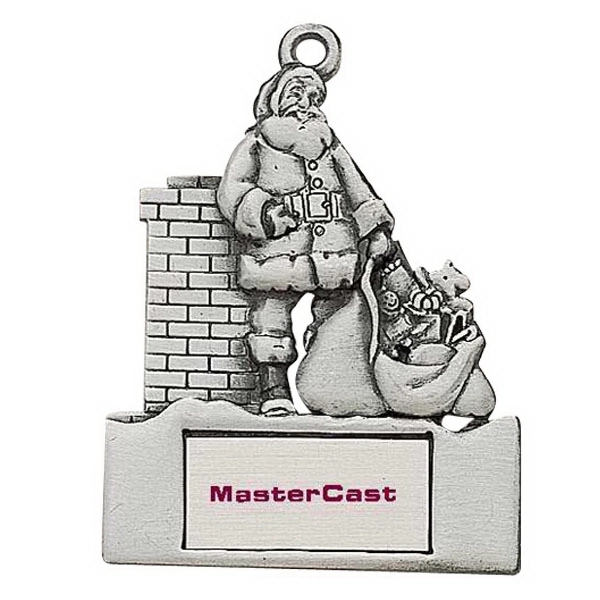 Rooftop Santa MC Design ornament with cord and antique pewter finish.... from ASI 69240 MasterCast LTD / MasterCast