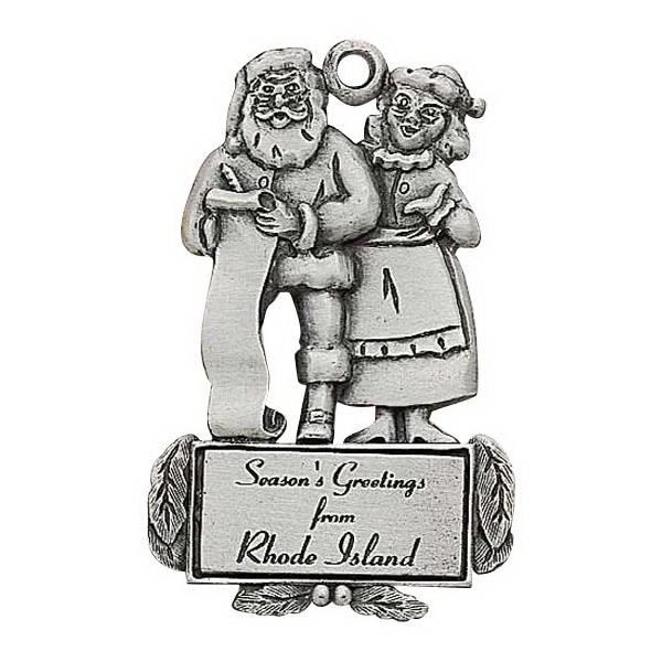 Santa and Mrs. Claus MC Design ornament with cord and antique... from ASI 69240 MasterCast LTD / MasterCast