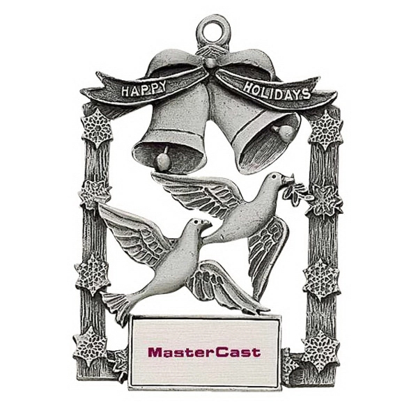 Doves & Bells MC Design ornament with cord and antique pewter... from ASI 69240 MasterCast LTD / MasterCast