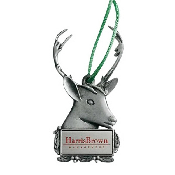 Reindeer MC Design ornament with cord and antique pewter finish.... from ASI 69240 MasterCast LTD / MasterCast