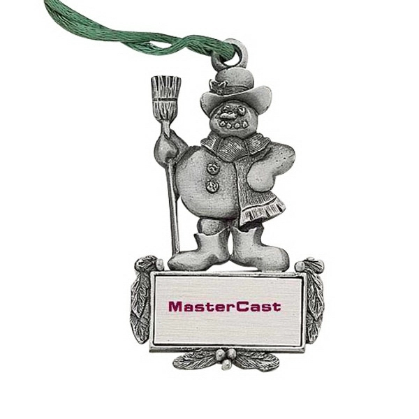 Snowman MC Design ornament with cord and antique pewter finish.... from ASI 69240 MasterCast LTD / MasterCast
