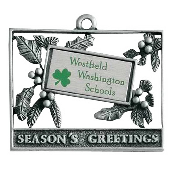 Holly cut-out MC Design ornament with cord and antique pewter finish.... from ASI 69240 MasterCast LTD / MasterCast