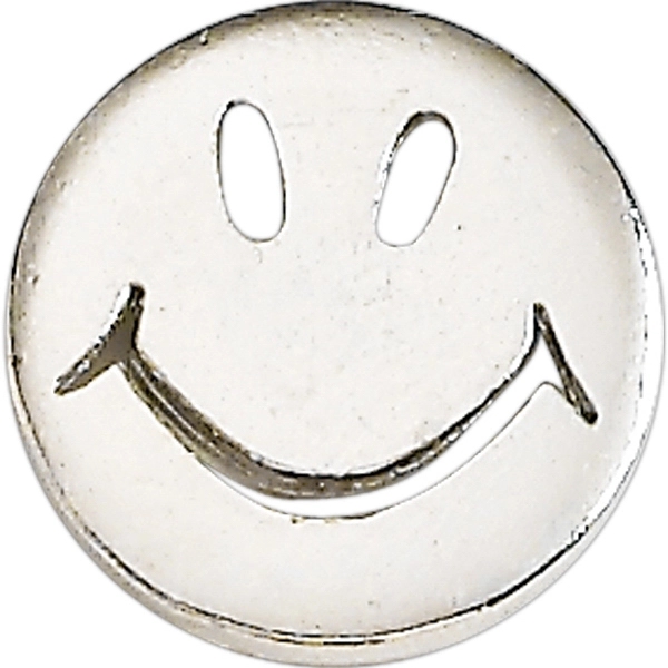 Smile face lapel pin with military clutch, up to 3/4".... from ASI 68760 Marken Industries / Marken