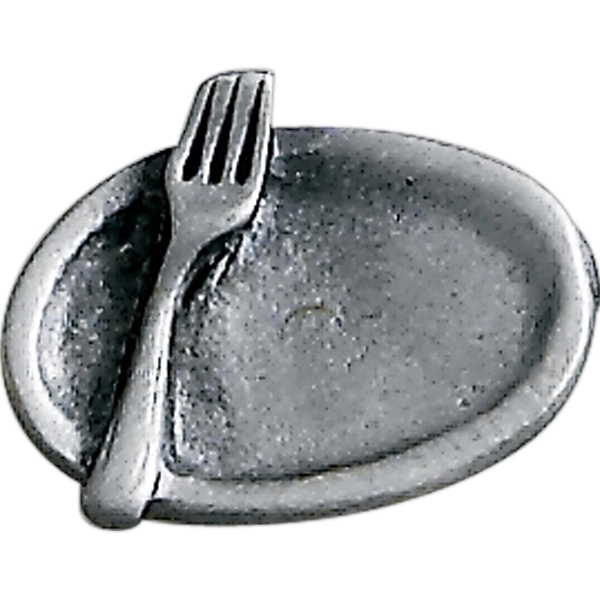 Fork on plate lapel pin with military clutch, up to 3/4".... from ASI 68760 Marken Industries / Marken