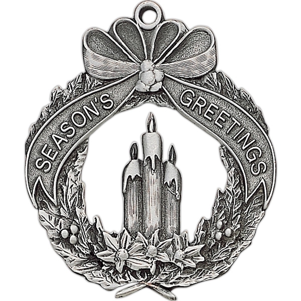 Antique pewter finish MK design cast ornament with cord. Blank.... from ASI 68760 Marken Industries / Marken