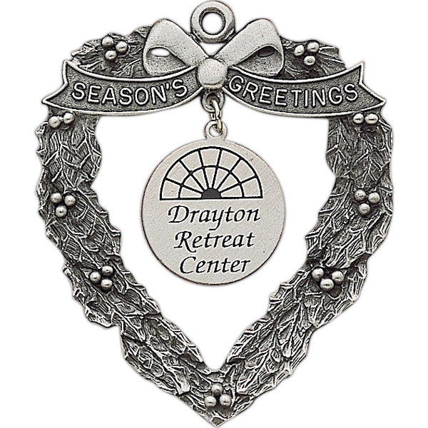 Heart with silk screen Dangle Christmas ornament with cord.... from ASI 68760 Marken Industries / Marken