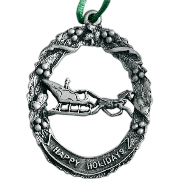 Antique pewter finish MK design cast ornament with cord. Blank.... from ASI 68760 Marken Industries / Marken