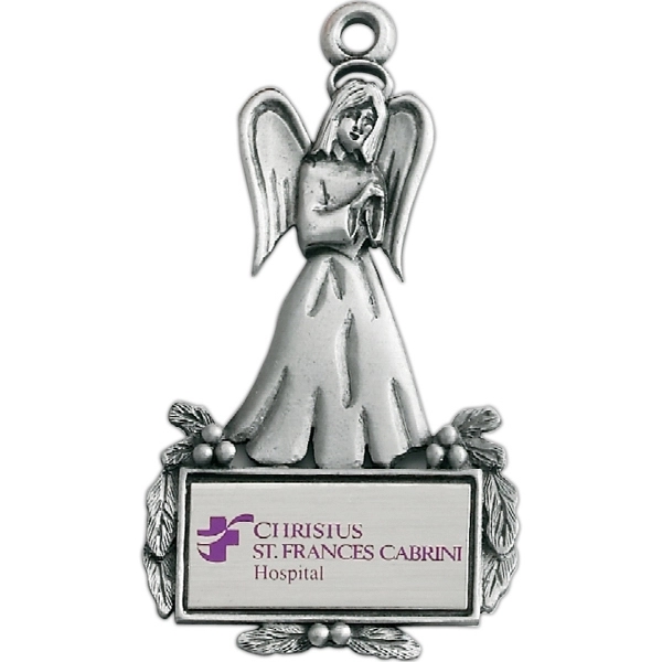Angel Christmas ornament with cord and antique pewter finish.... from ASI 68760 Marken Industries / Marken