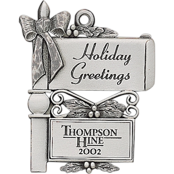 Mail Box Christmas ornament with cord and antique pewter finish.... from ASI 68760 Marken Industries / Marken
