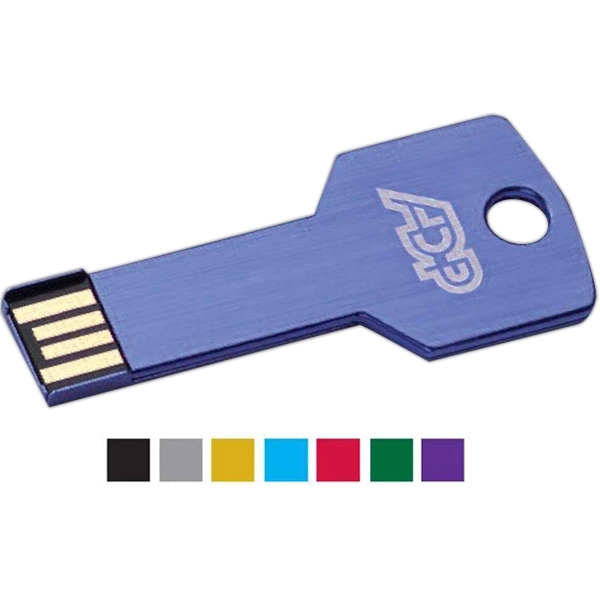 2 1/4" x 1" USB flash drive with innovative key shape... from ASI 90859 Tempo Industries Inc / Tempoline