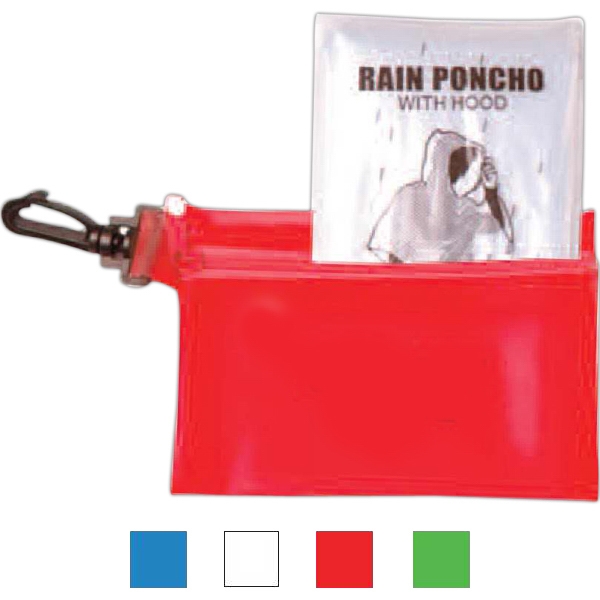 Emergency rain poncho in zipper tote with clip.... from ASI 90859 Tempo Industries Inc / Tempoline