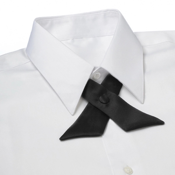 Ladies satin crossover covered button snap tie.... from ASI 98085 Wolfmark