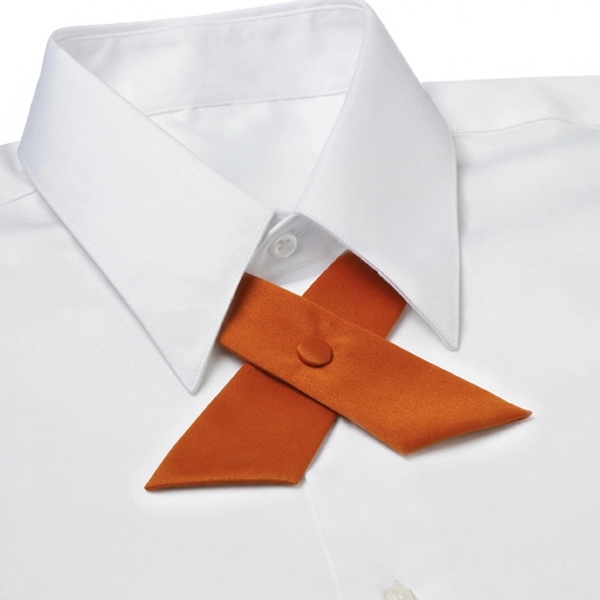 Ladies satin crossover covered button snap tie.... from ASI 98085 Wolfmark