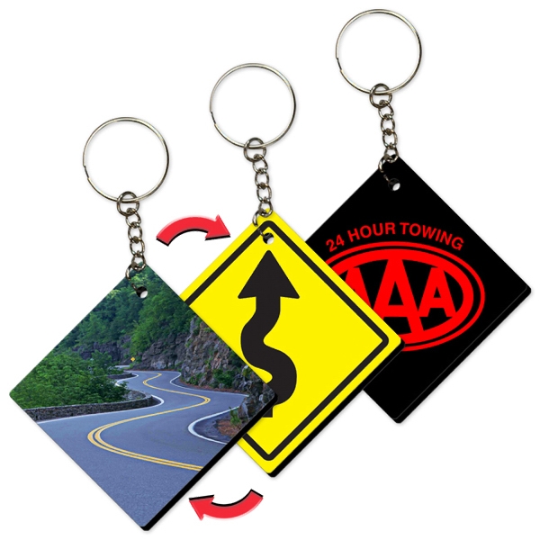 Key Tag / Key Chain with Road Sign Diamond Shape, Zig-Zag... from ASI 66260 ZZ OLD - Lantor Ltd 3D Products Div / Lantor