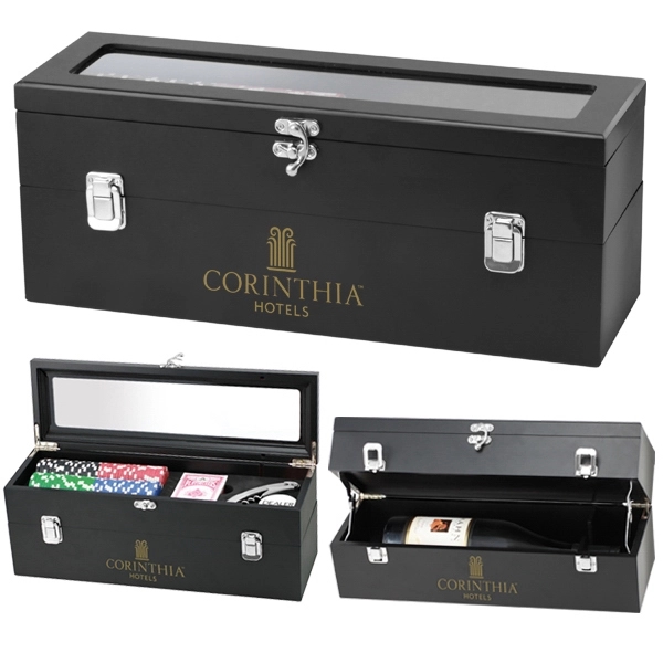 Poker Set  with wine Bottle Holder... from ASI 40544 Binaco / Binaline