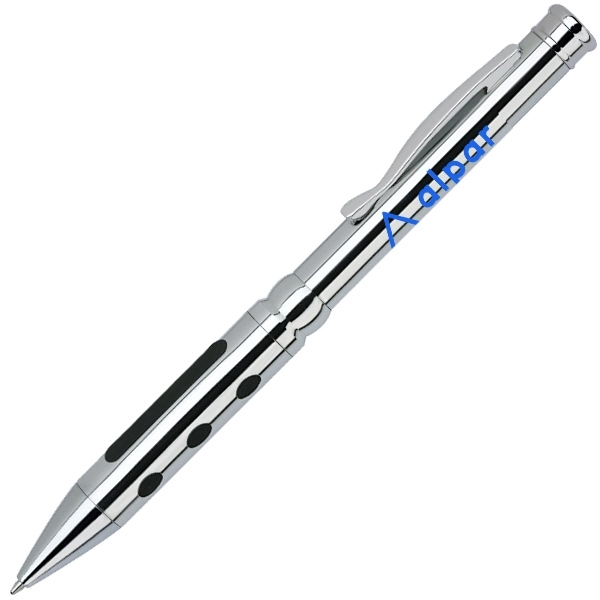 Twist action brass ballpoint pen with chrome accents.... from ASI 40544 Binaco / Binaline