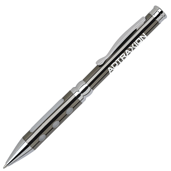 Twist action brass ballpoint pen with chrome accents.... from ASI 40544 Binaco / Binaline