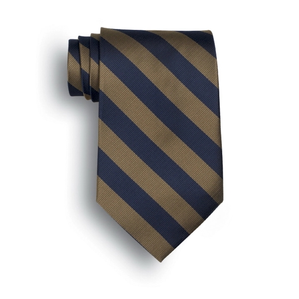 Tan and navy blue collegiate stripe ties.... from ASI 98085 Wolfmark
