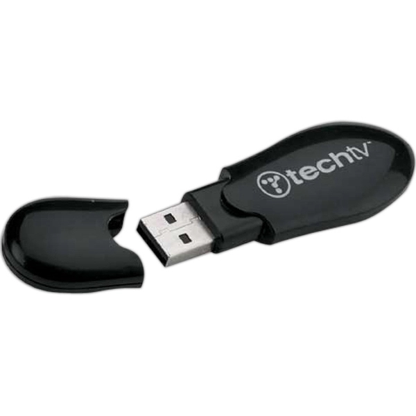 3" x 1" curvy black USB flash drive with memory size... from ASI 90859 Tempo Industries Inc / Tempoline
