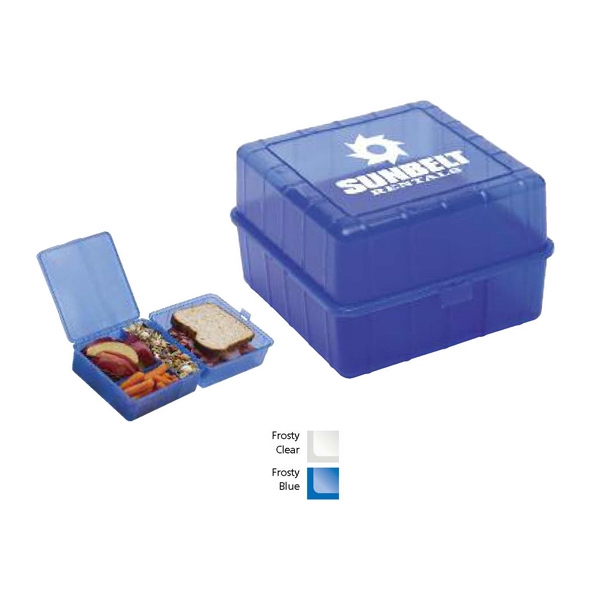 Bio/Ad (TM) Snack Mate - Biodegradable plastic snack container with 4... from ASI 80150 ZZ DROPPED -Quick Point Inc / Quickpoint (TM)